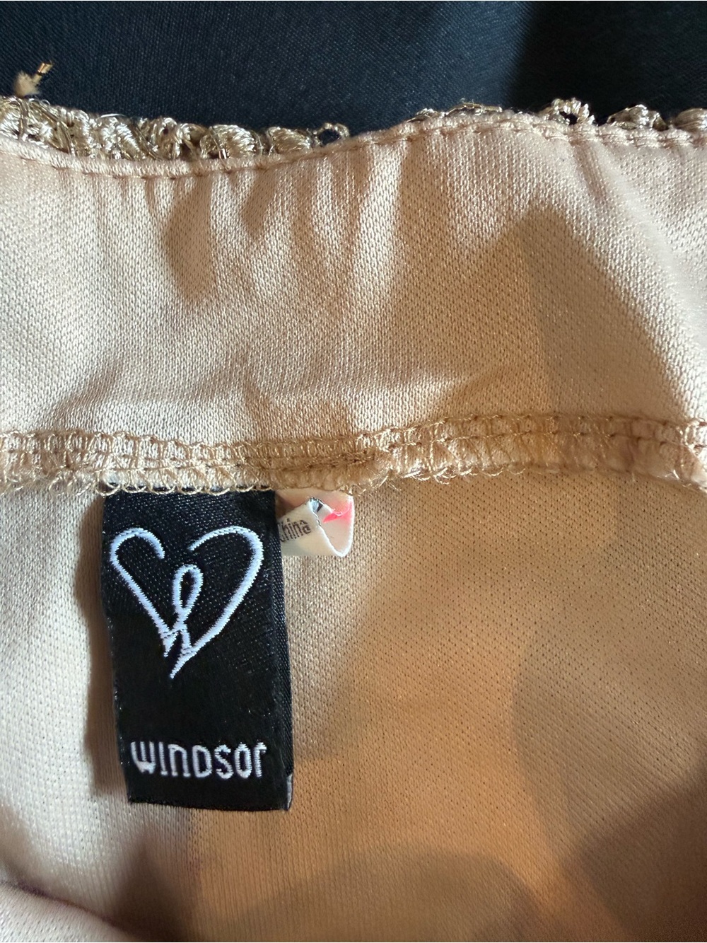 Windsor Beige Lace Overlay Mini Skirt - Picture 4 of 5